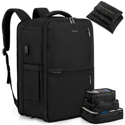 Carry-On Travel Backpack with 3 Packing Cubes and Shoe Compartment - Pasellsandbuys