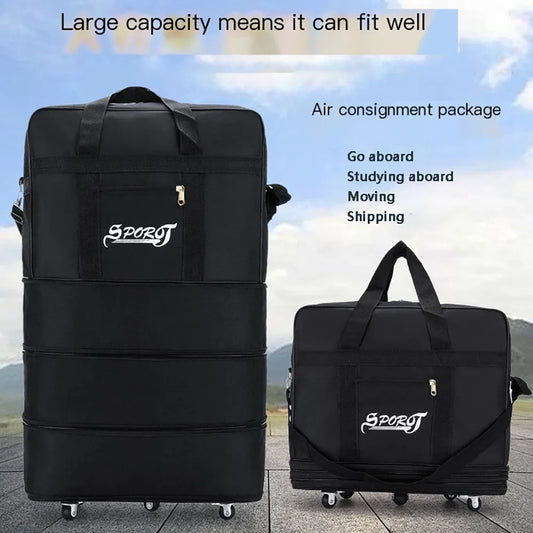 Trolley Luggage Versatile Black - Pasellsandbuys