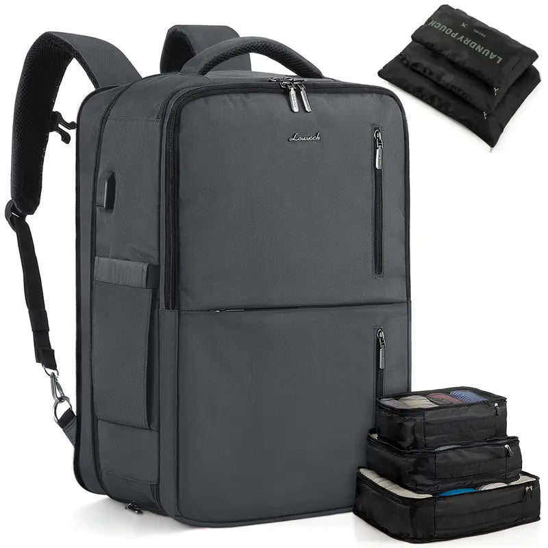 Carry-On Travel Backpack with 3 Packing Cubes and Shoe Compartment - Pasellsandbuys