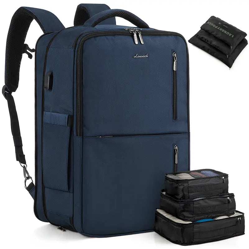 Carry-On Travel Backpack with 3 Packing Cubes and Shoe Compartment - Pasellsandbuys