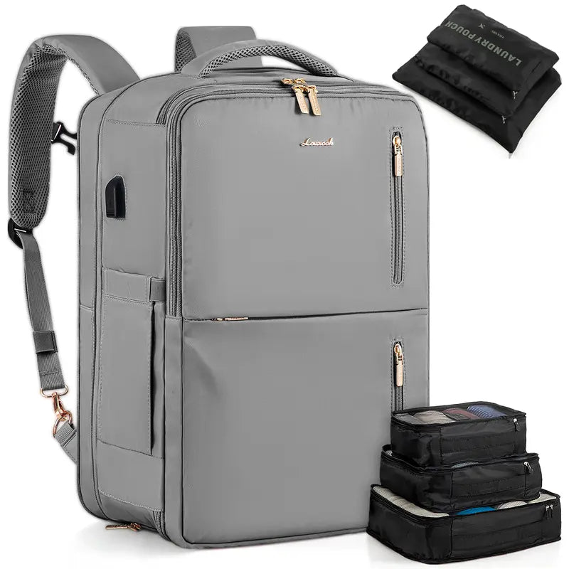 Carry-On Travel Backpack with 3 Packing Cubes and Shoe Compartment - Pasellsandbuys